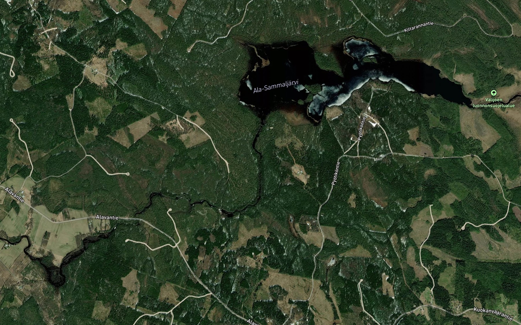 Satellite map of the Pitkakoski