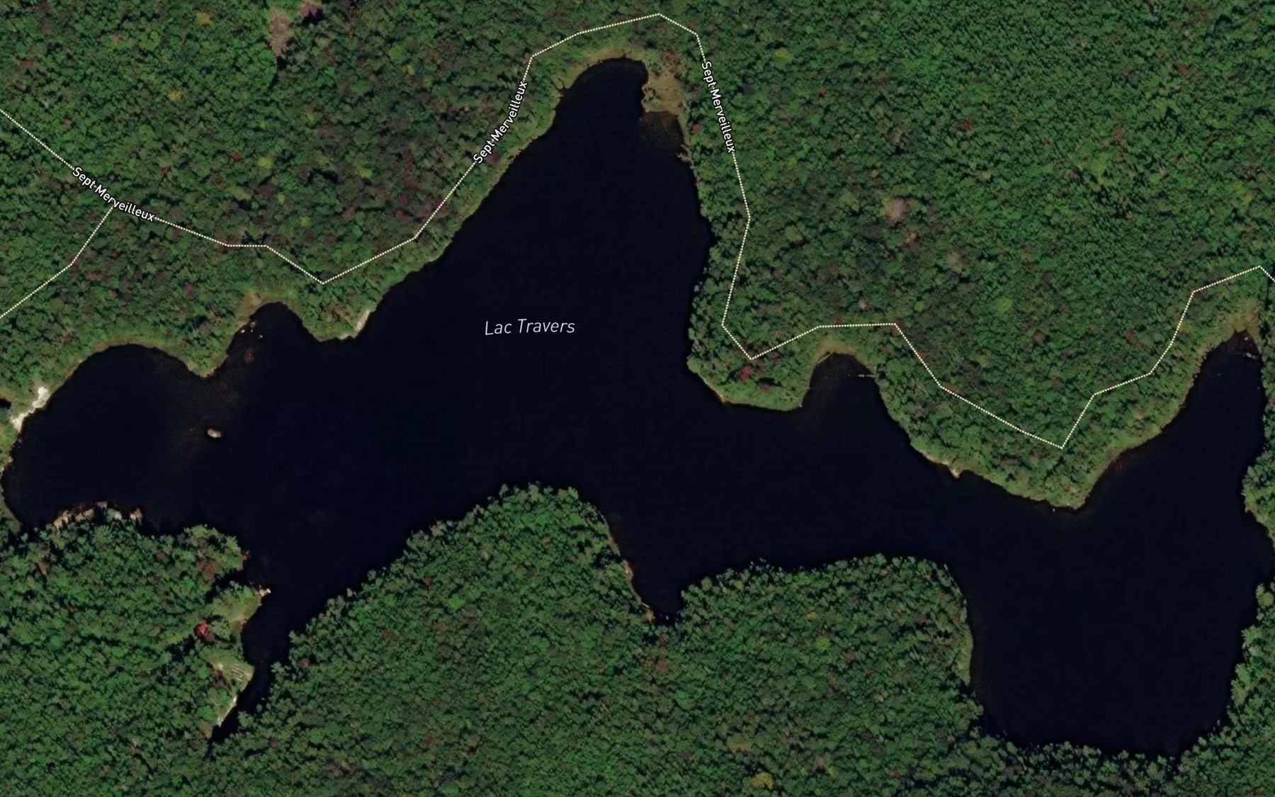 Satellite map of the Lac Travers