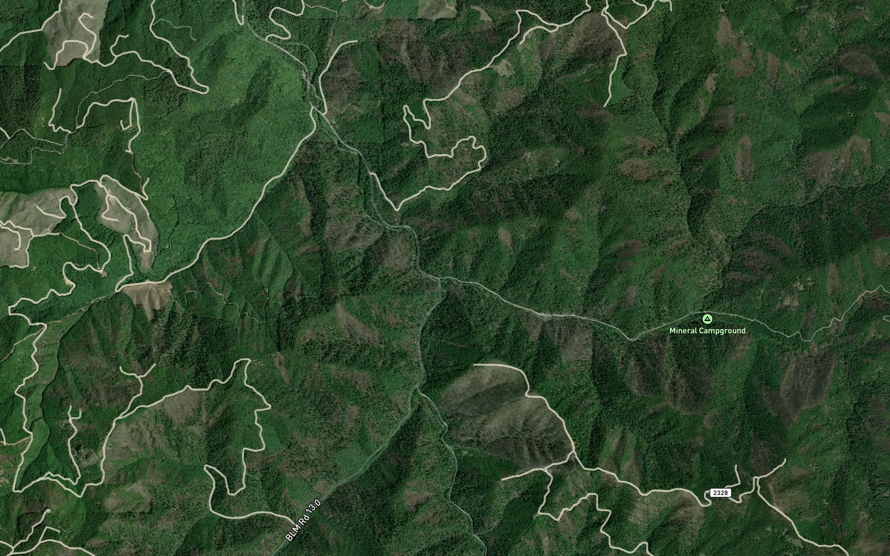 Satellite map of the Martin Creek
