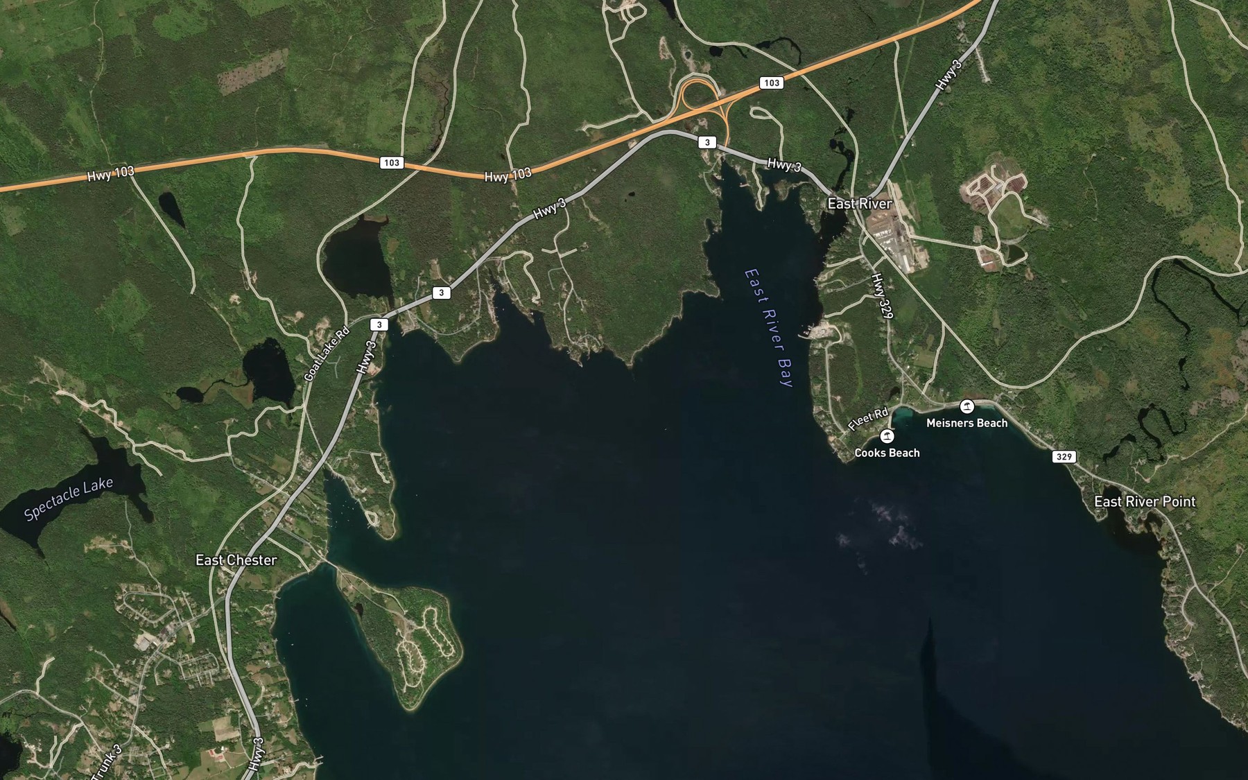 Satellite map of the Long Reef