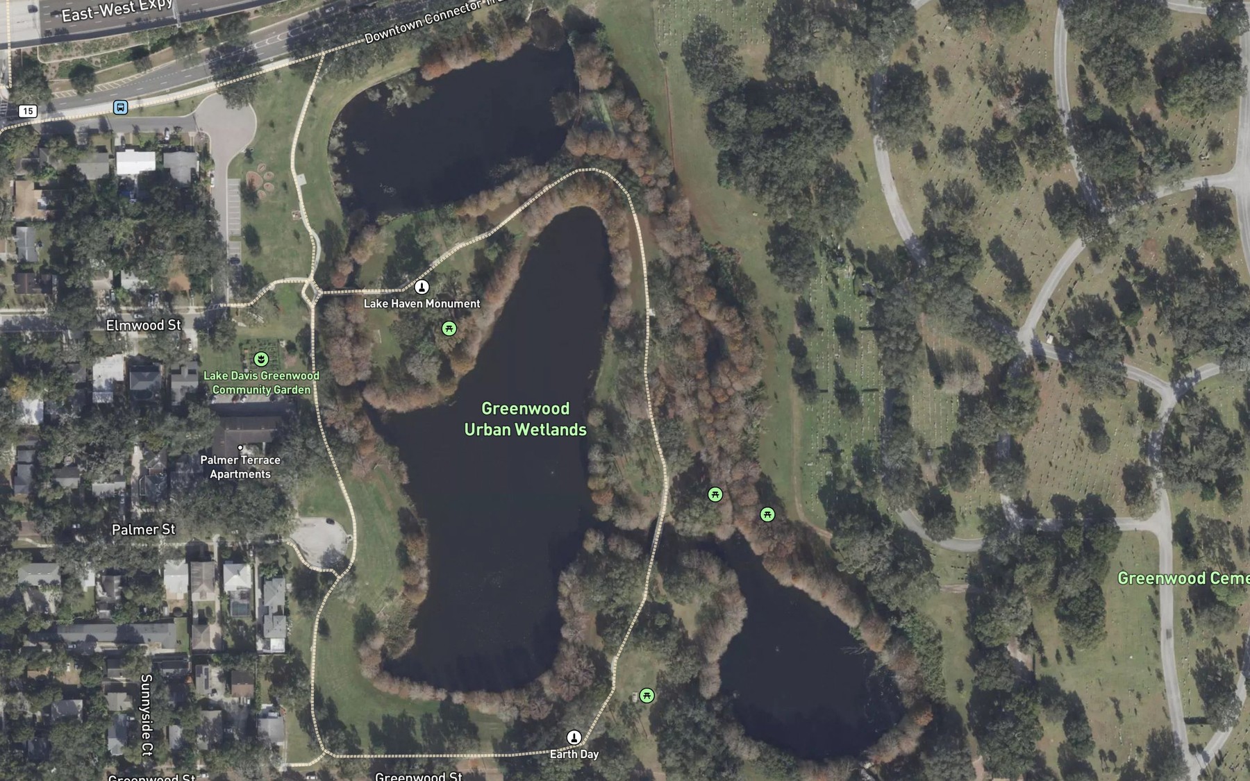 Satellite map of the Lake Greenwood