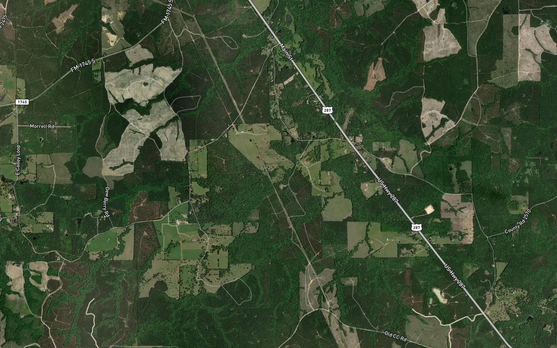 Satellite map of the Myrtle Creek