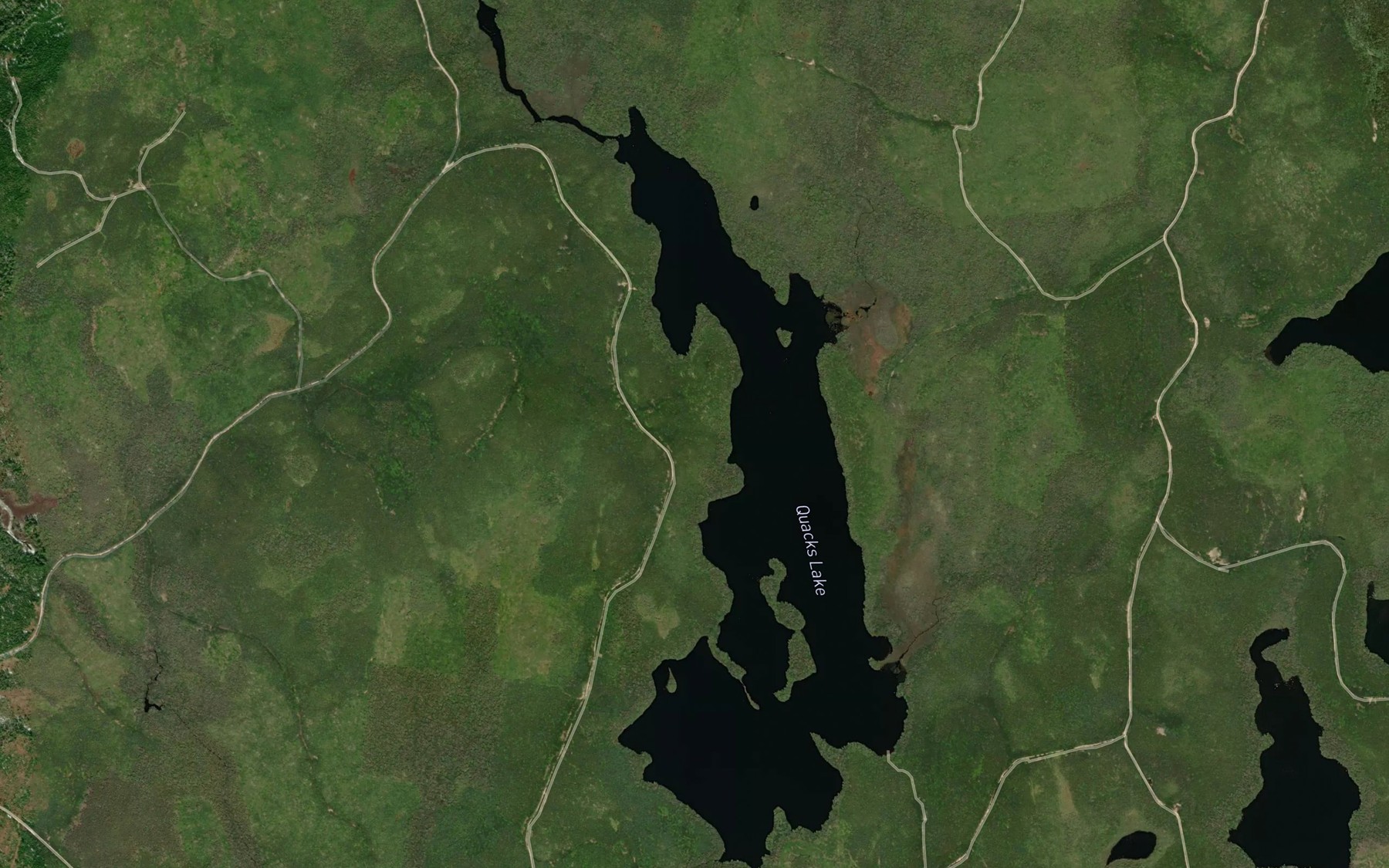 Satellite map of the Quacks Lake