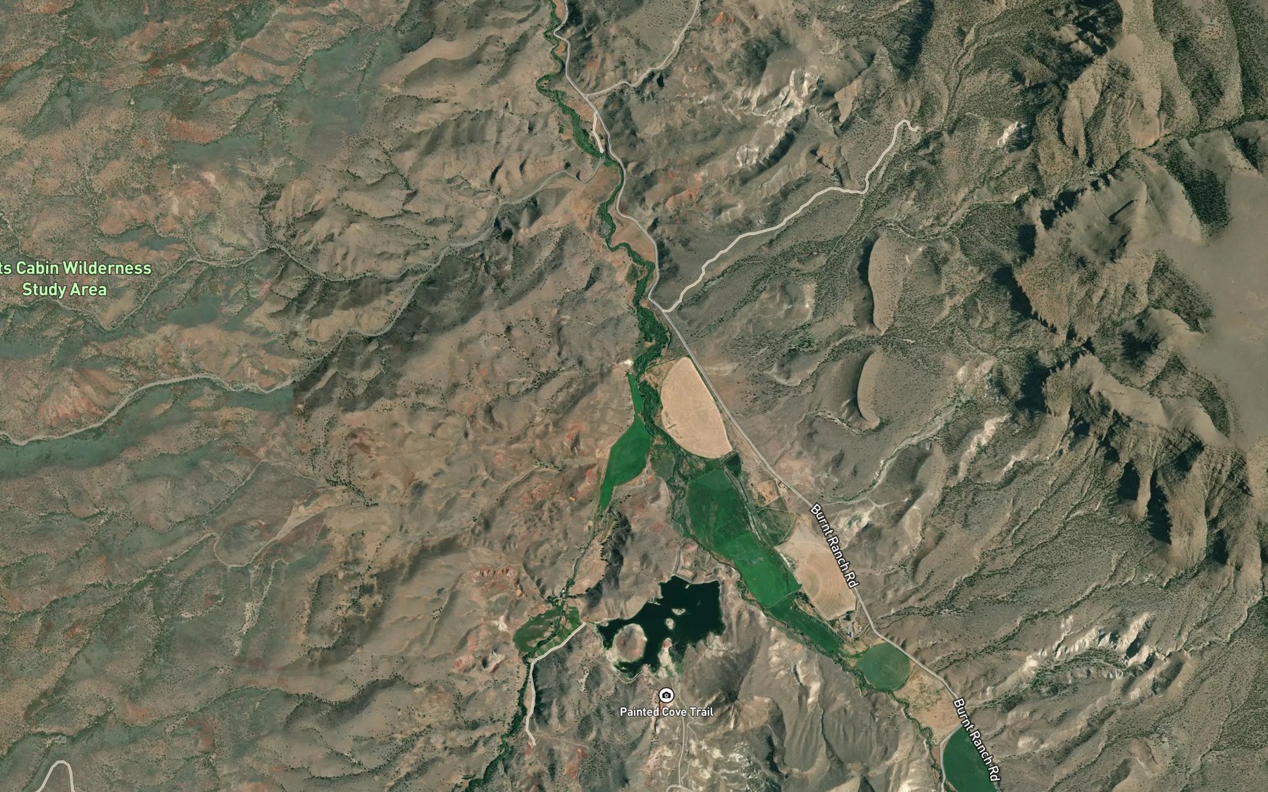 Satellite map of the Bear Creek