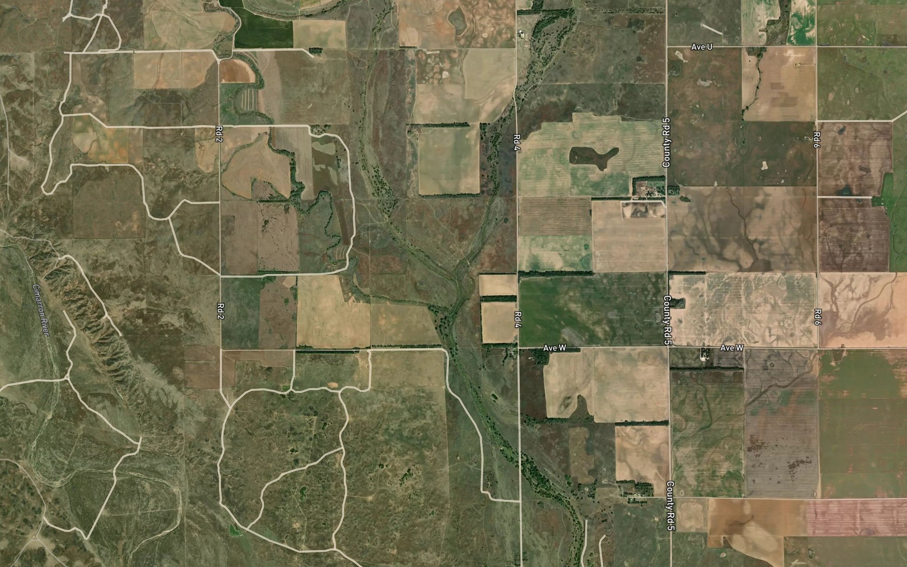 Satellite map of the Cavalry Creek
