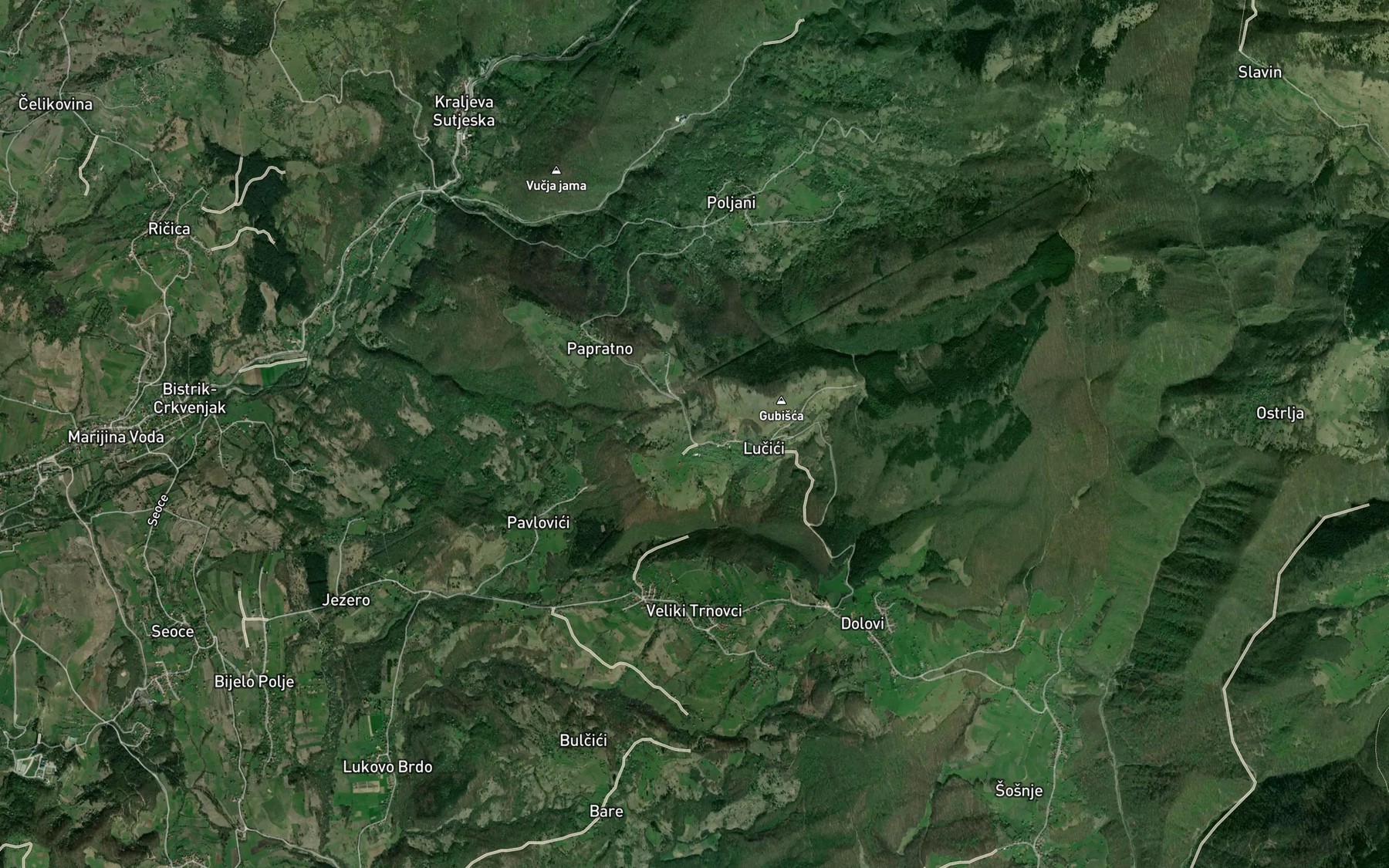 Satellite map of the Dobra Voda