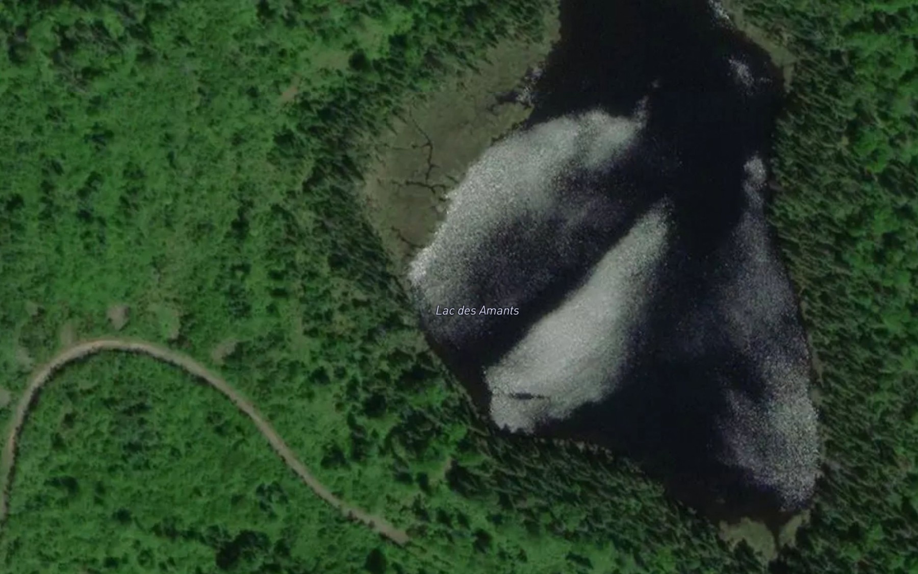 Satellite map of the Lac des Amants