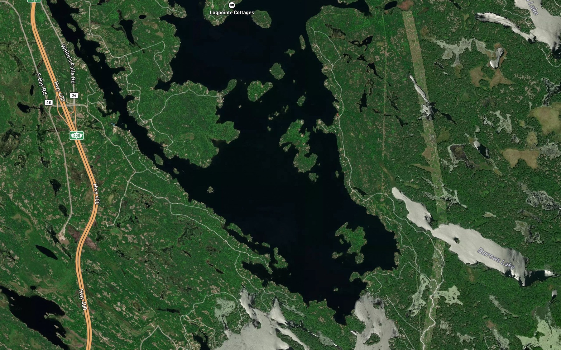 Satellite map of the Deer Island Run