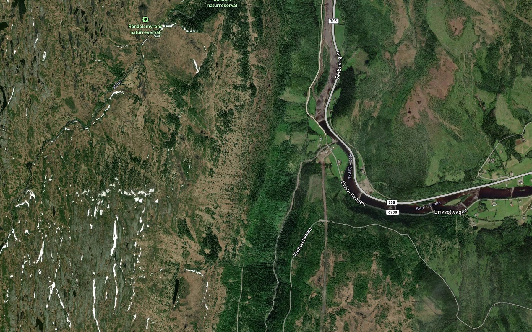 Satellite map of the Bjorkmannsvabekken