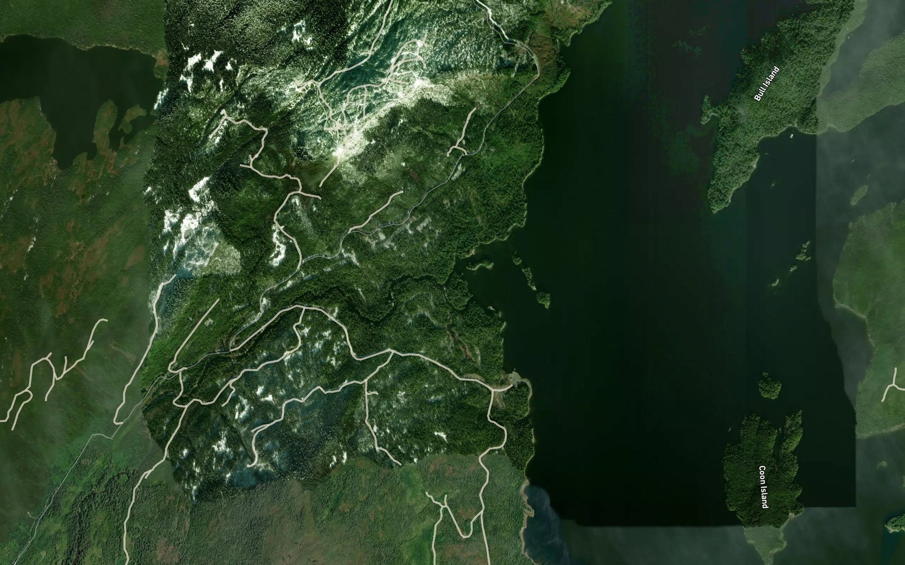 Satellite map of the White River