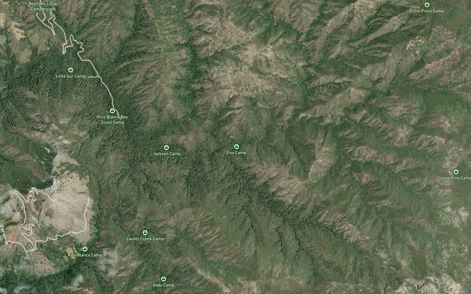 Satellite map of the Jackson Creek