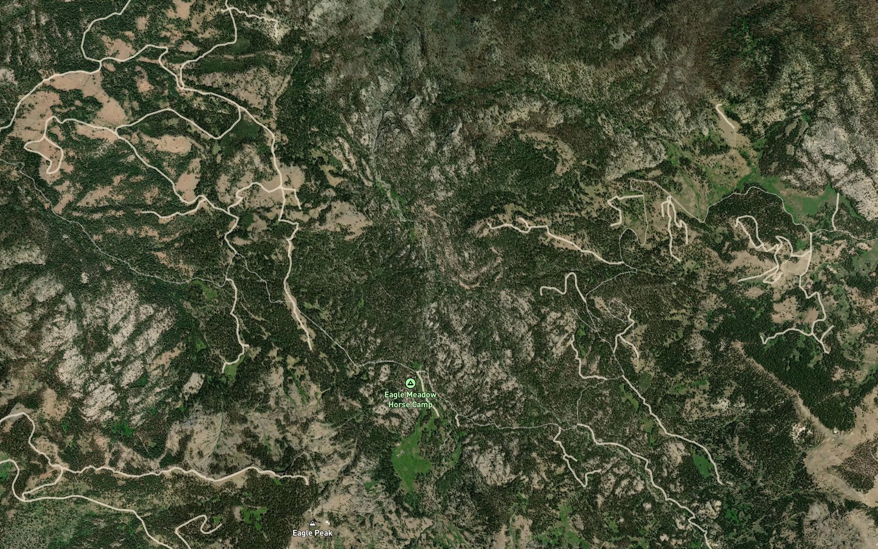 Satellite map of the Long Valley Creek