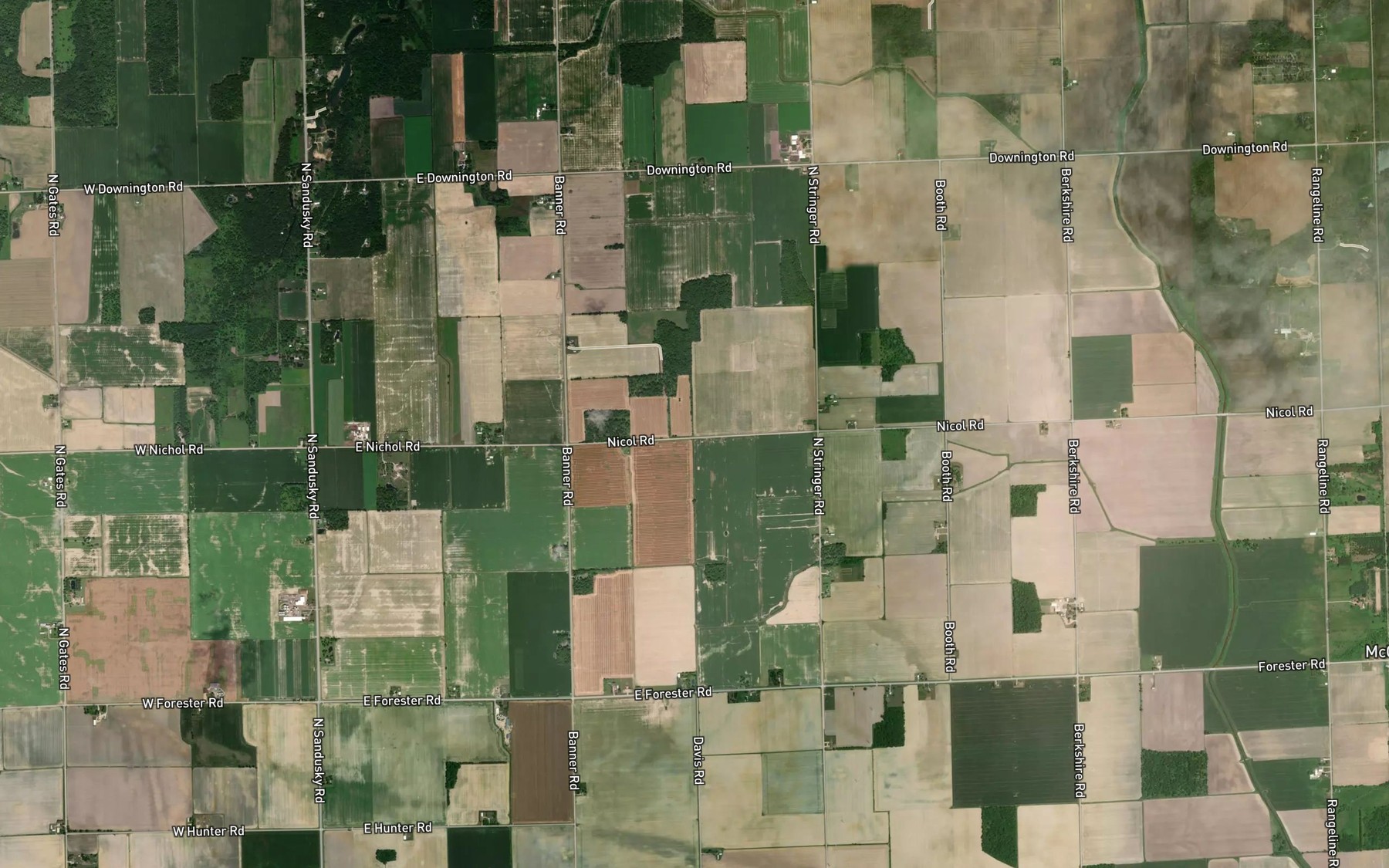 Satellite map of the Anderson Drain