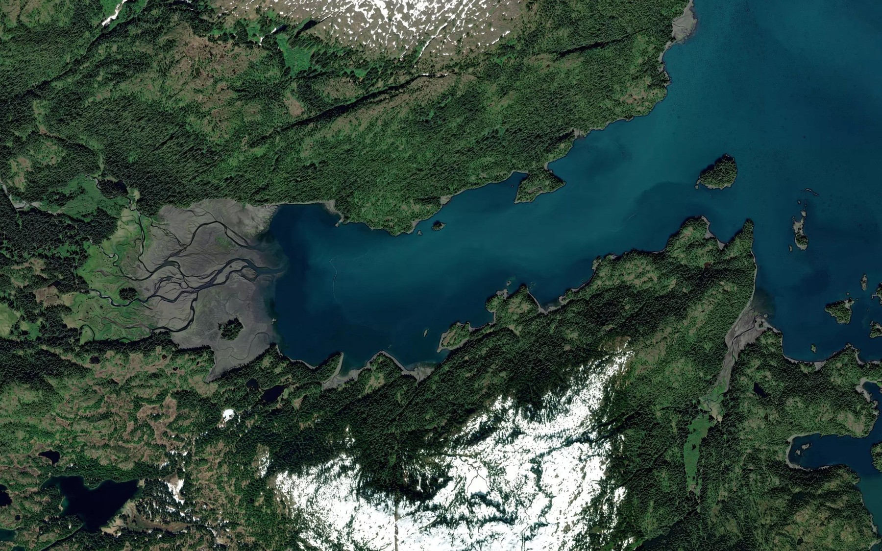 Satellite map of the Siwash Bay
