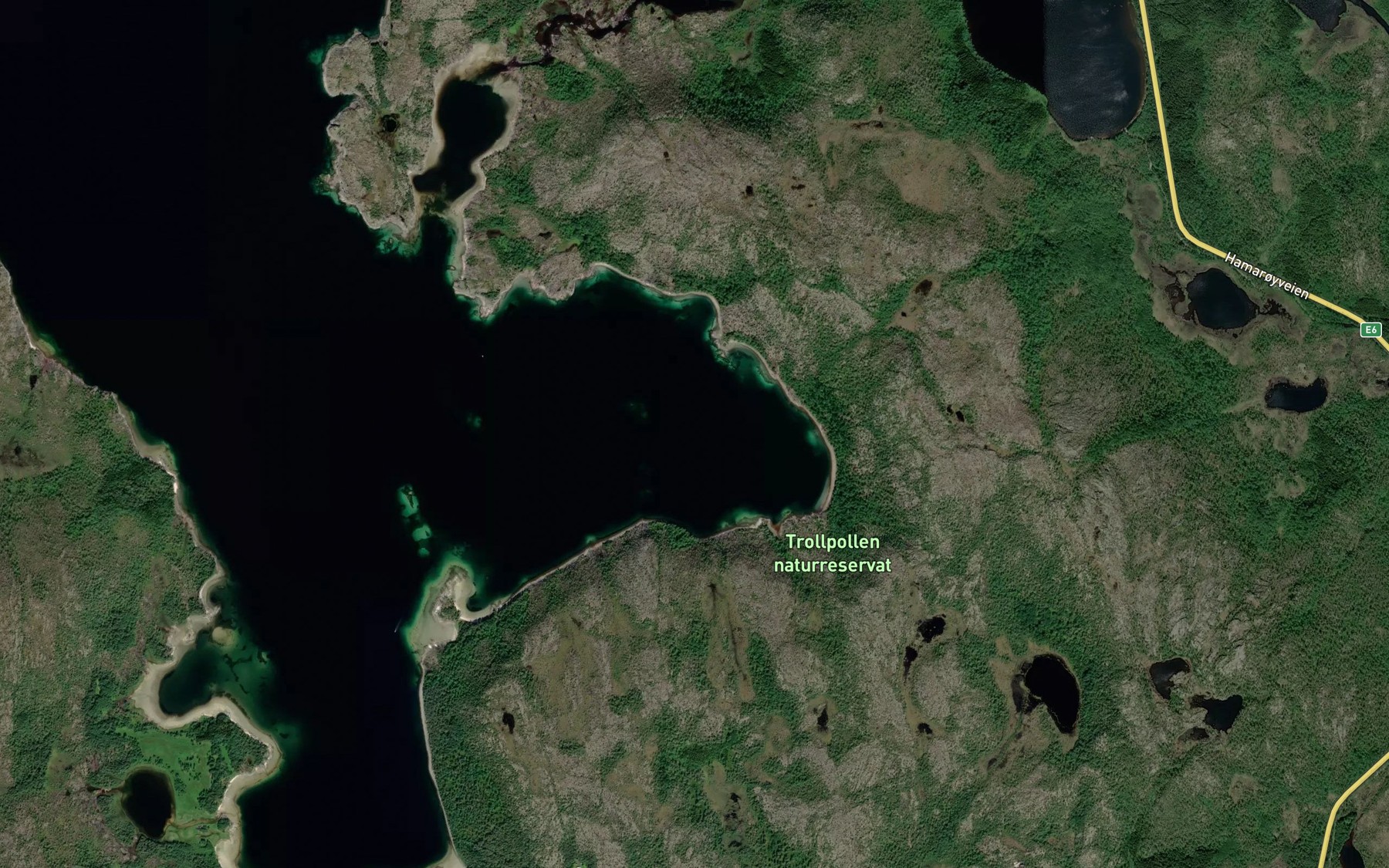 Satellite map of the Trollpollen