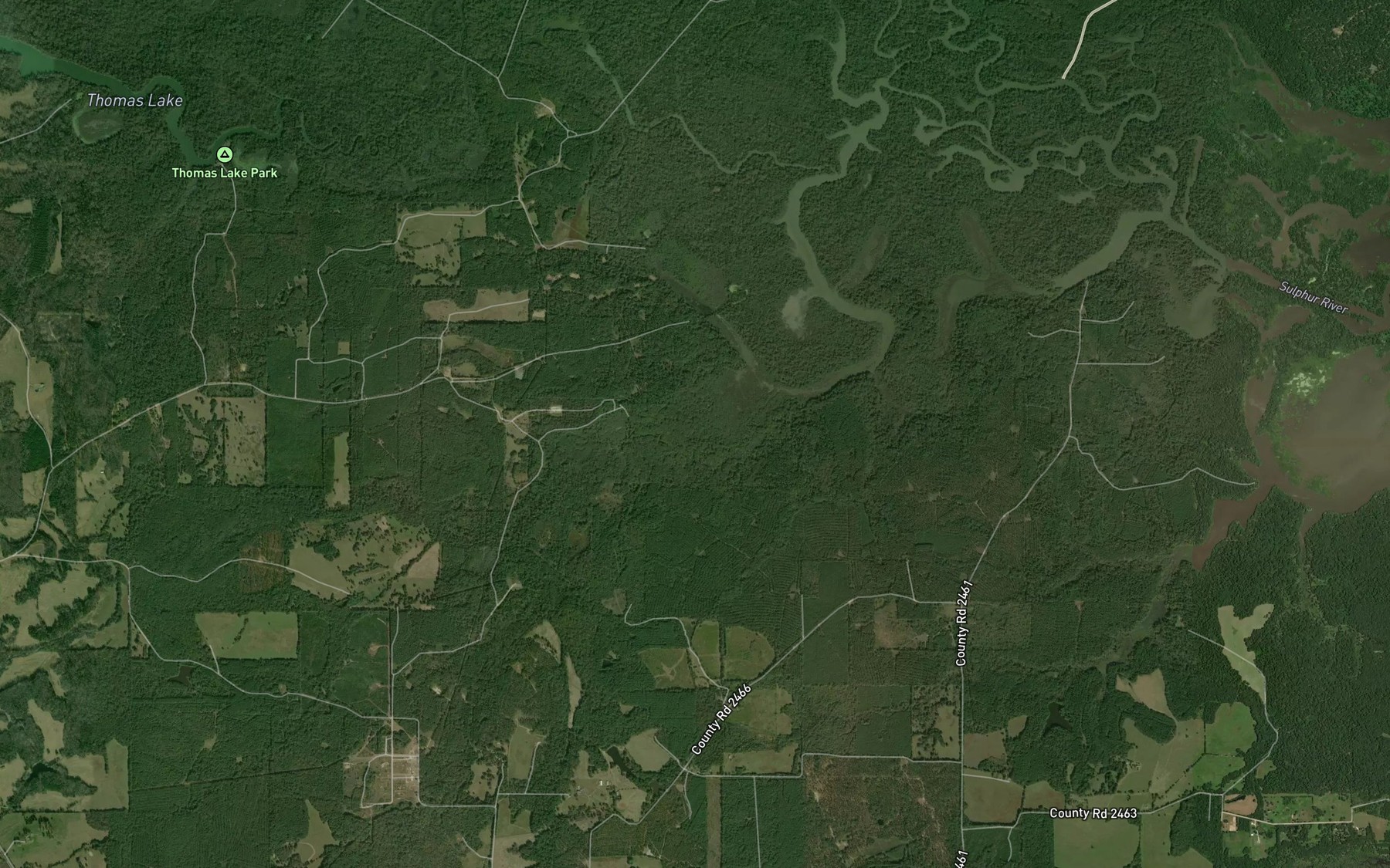 Satellite map of the Whatley Creek