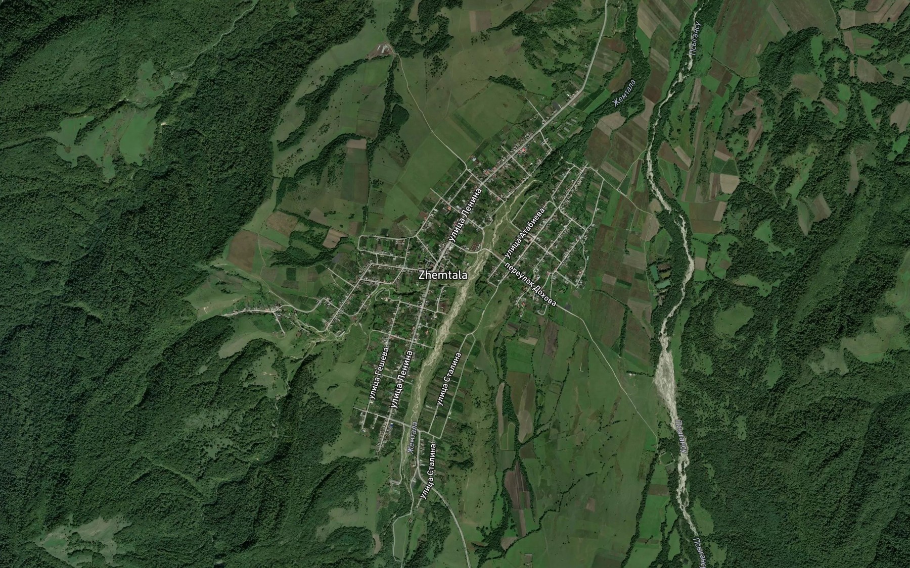 Satellite map of the Malaya Zhemtala