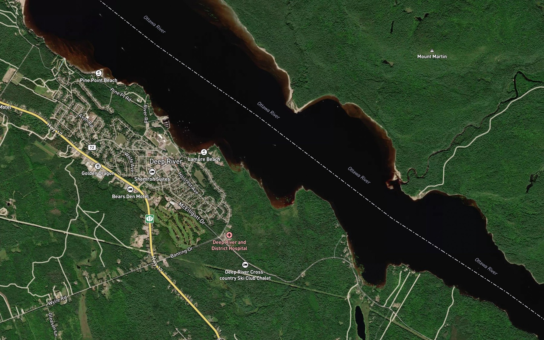 Satellite map of the Kennedy Creek