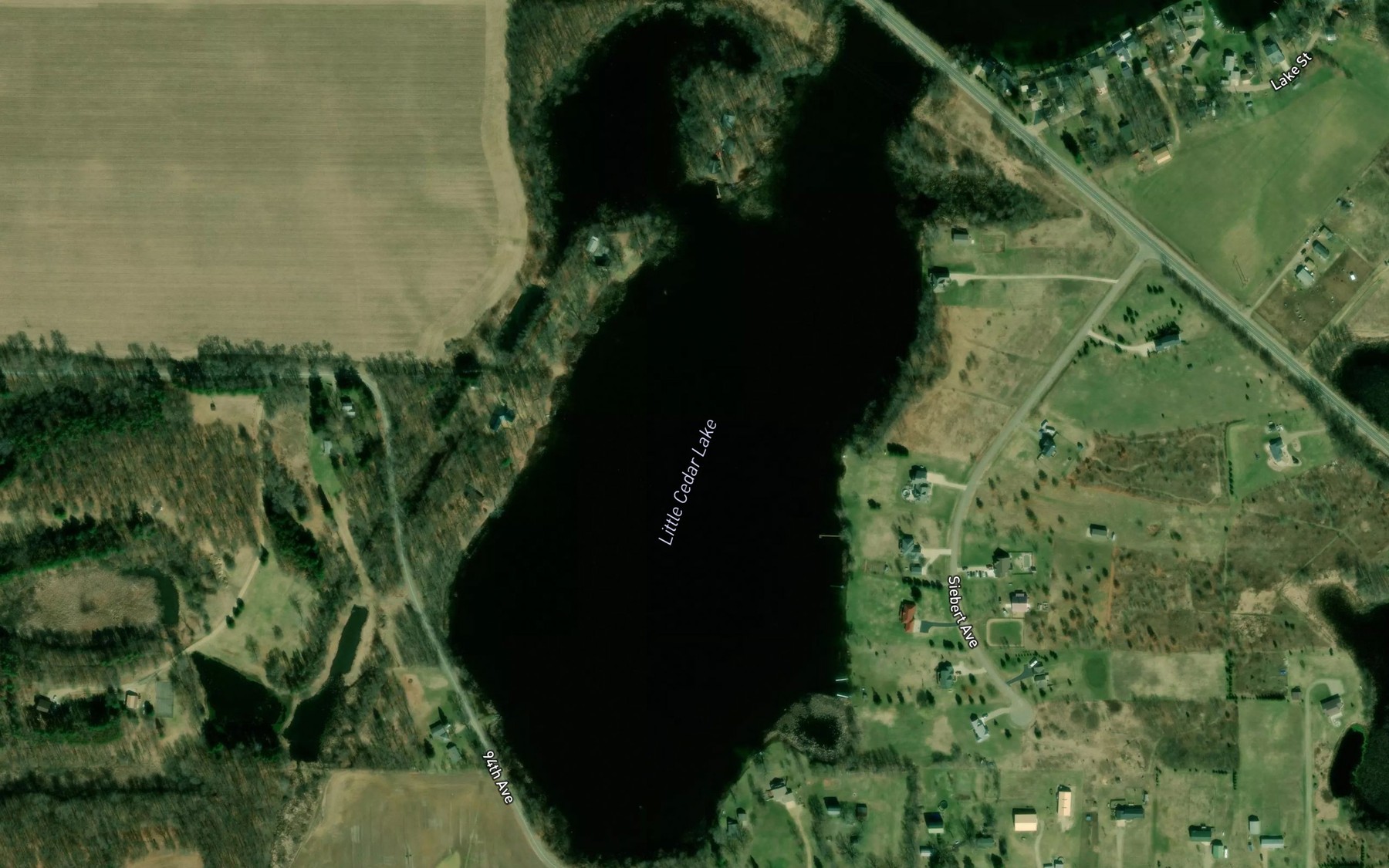 Satellite map of the Little Cedar Lake