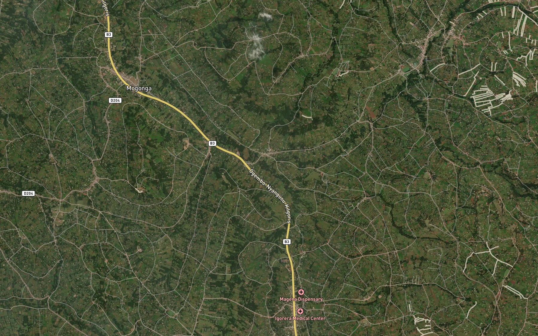 Satellite map of the Nyamache