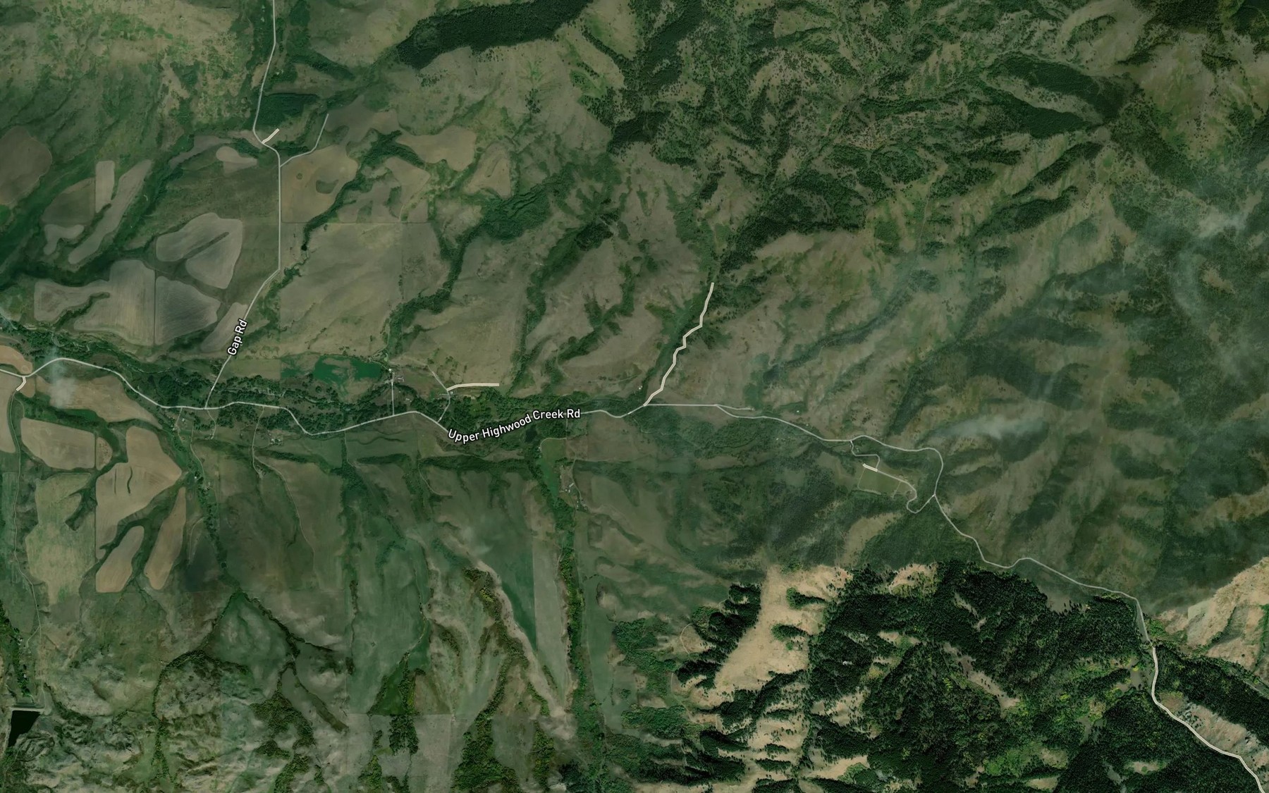 Satellite map of the Dexter Creek