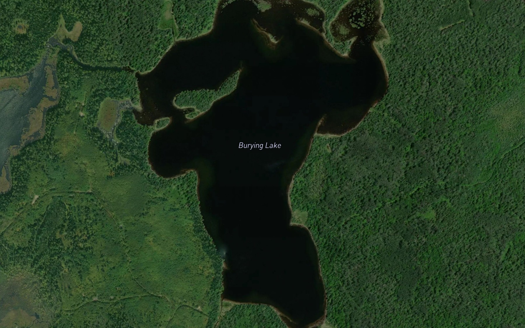 Satellite map of the Burying Lake