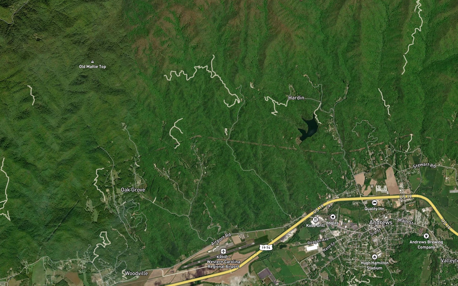 Satellite map of the Right Fork Webb Creek