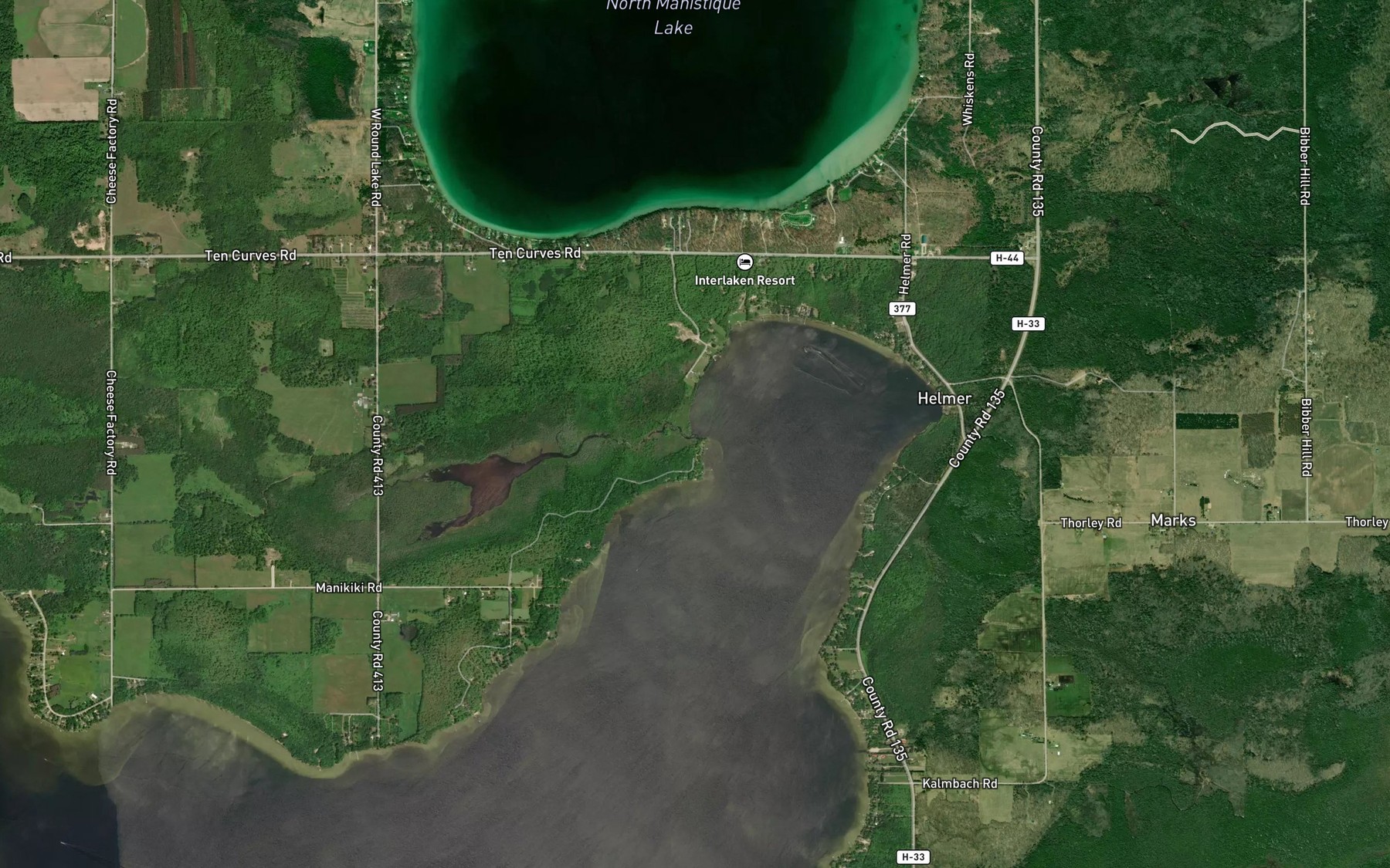 Satellite map of the Fork Creek