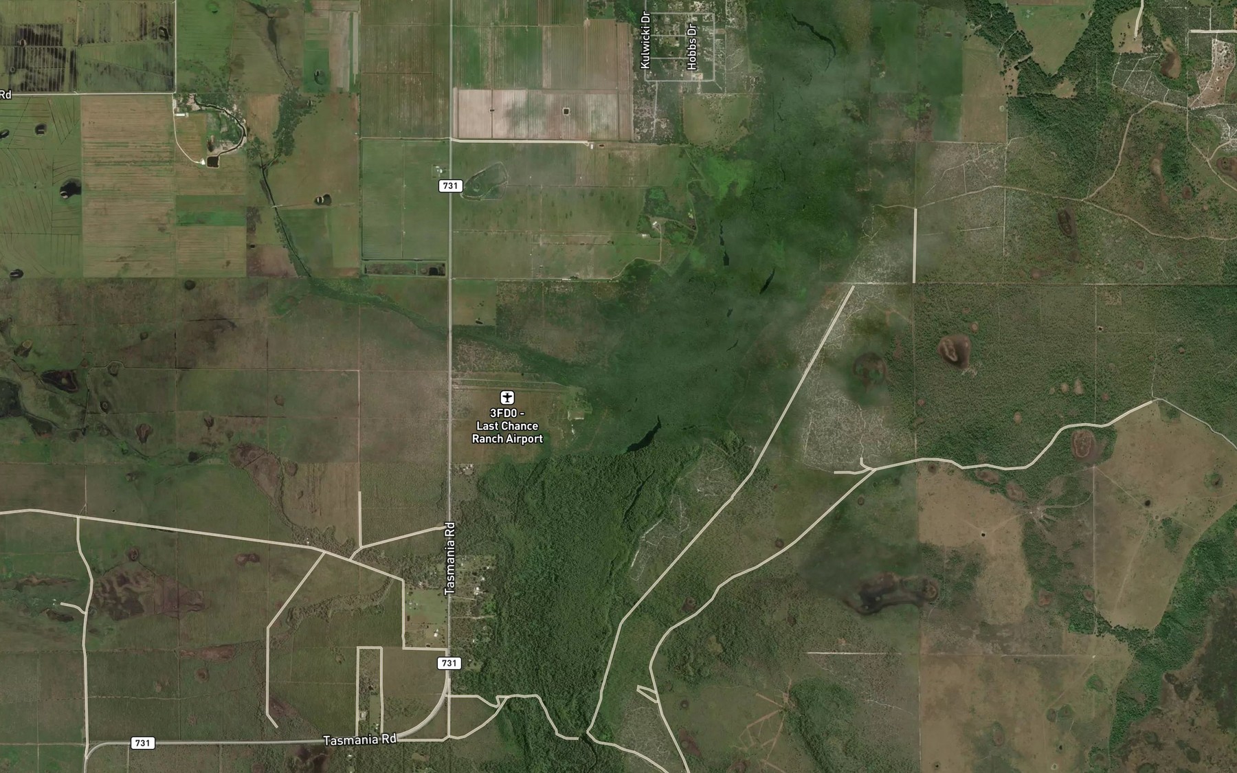 Satellite map of the John Henry Slough