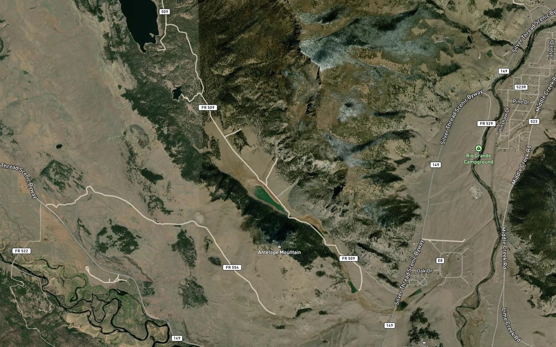Satellite map of the Bristol Head Reservoir Number 2