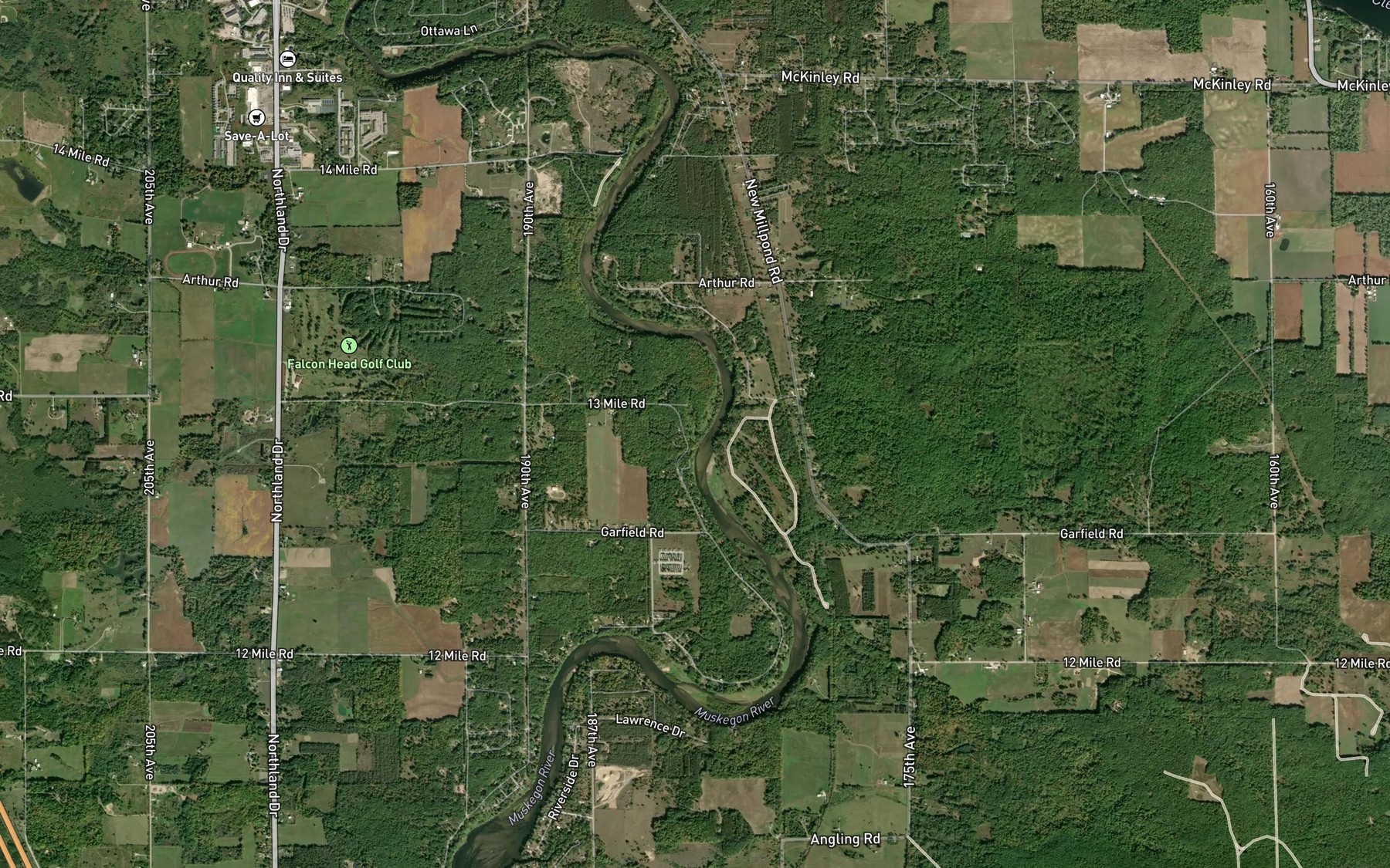 Satellite map of the Winters Creek