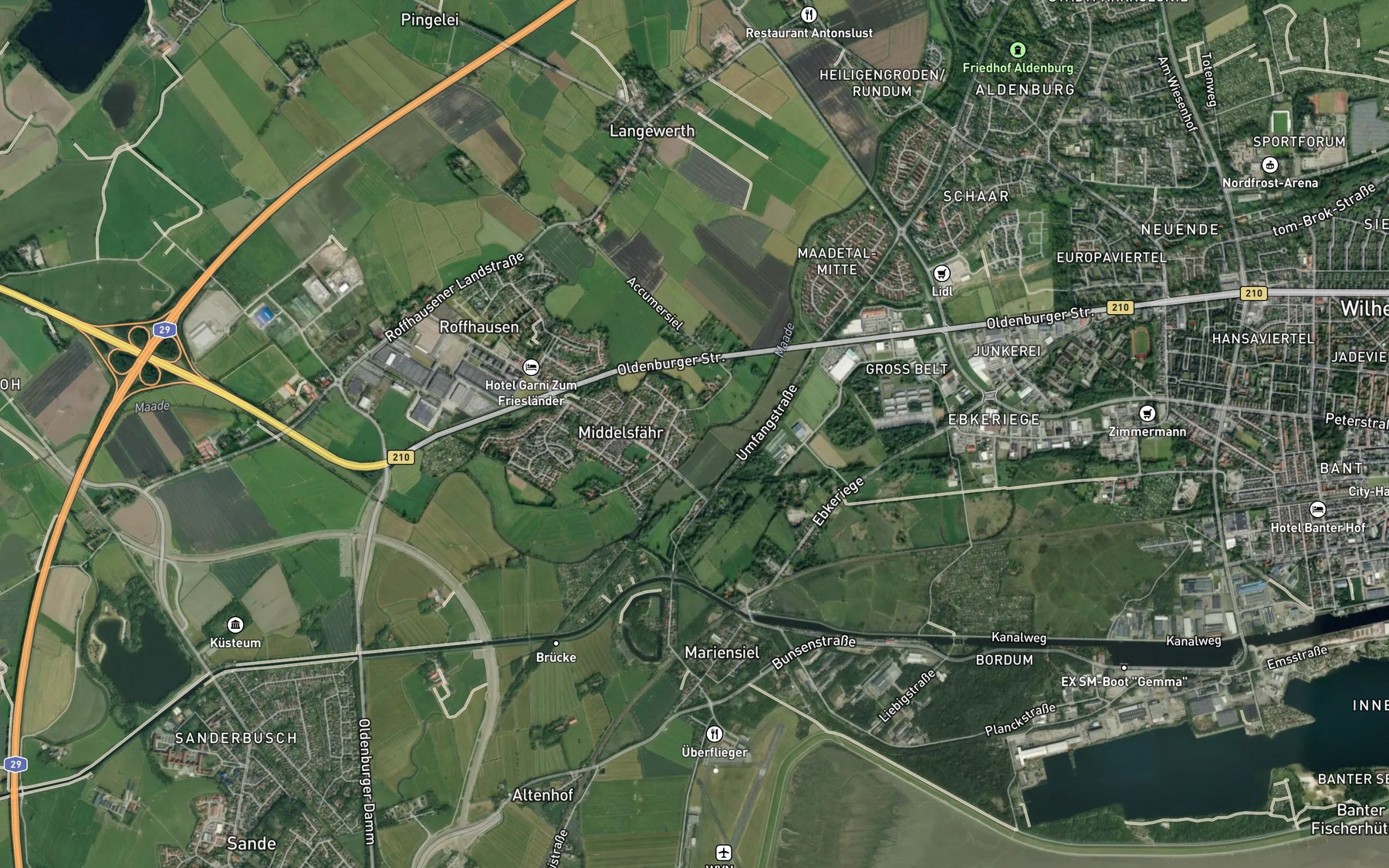 Satellite map of the Accumer Tief