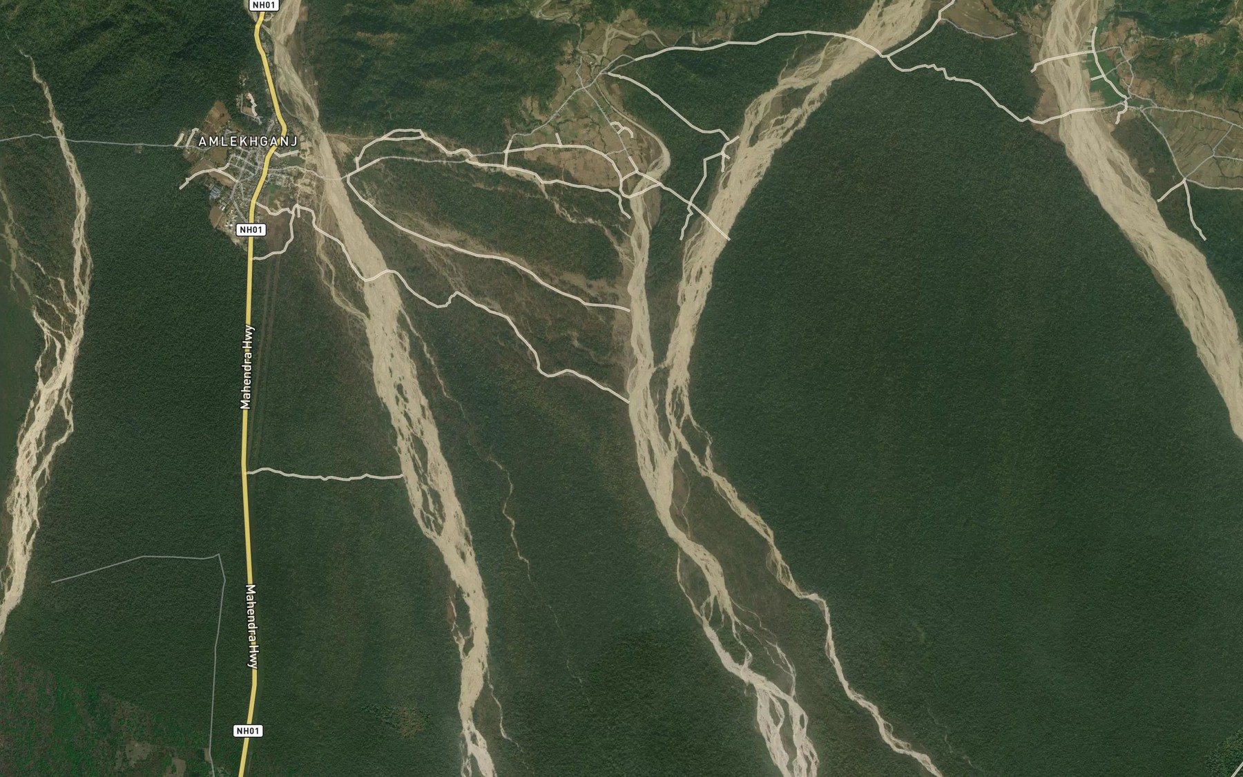Satellite map of the Dudhaura Khola