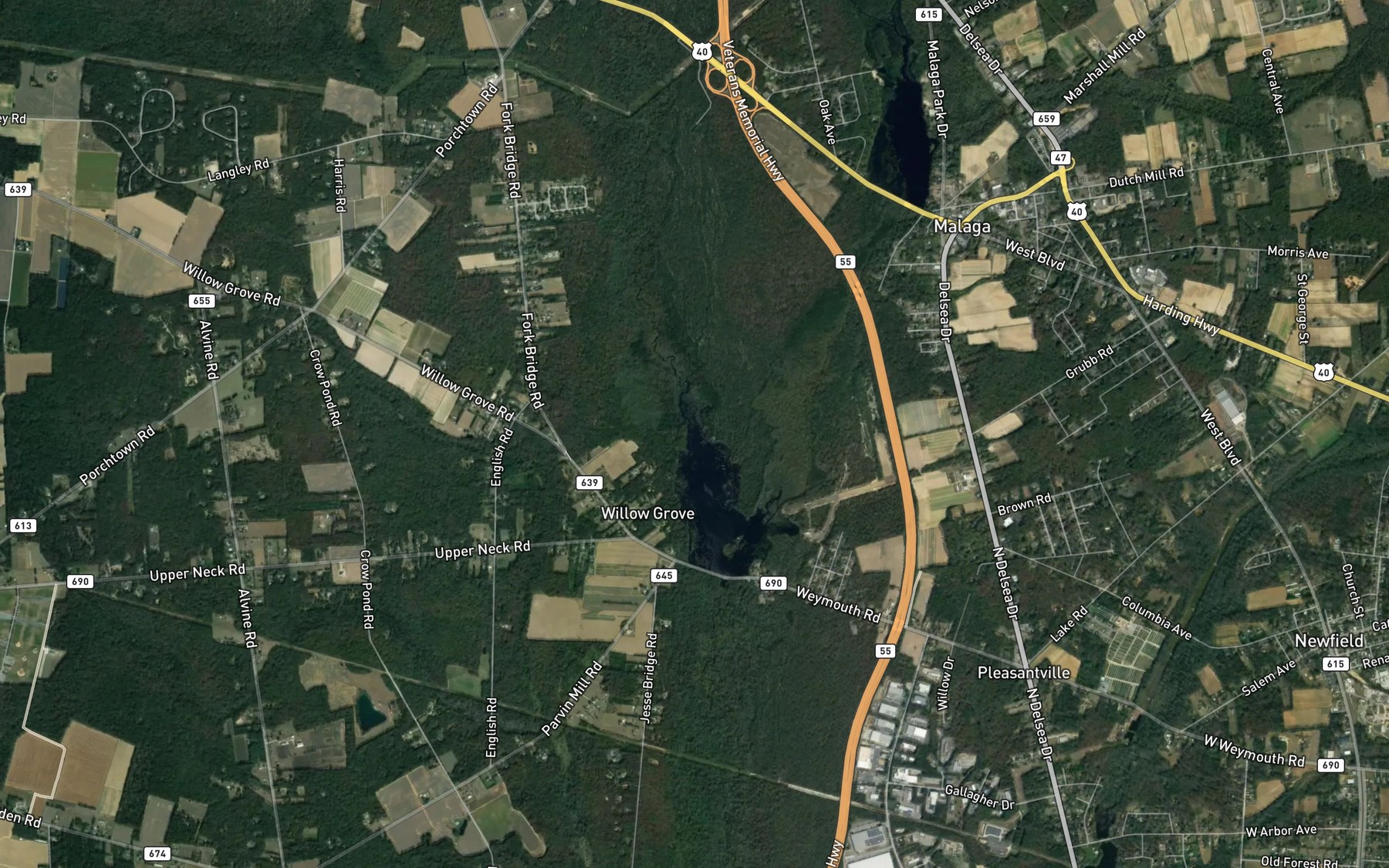 Satellite map of the Still Run