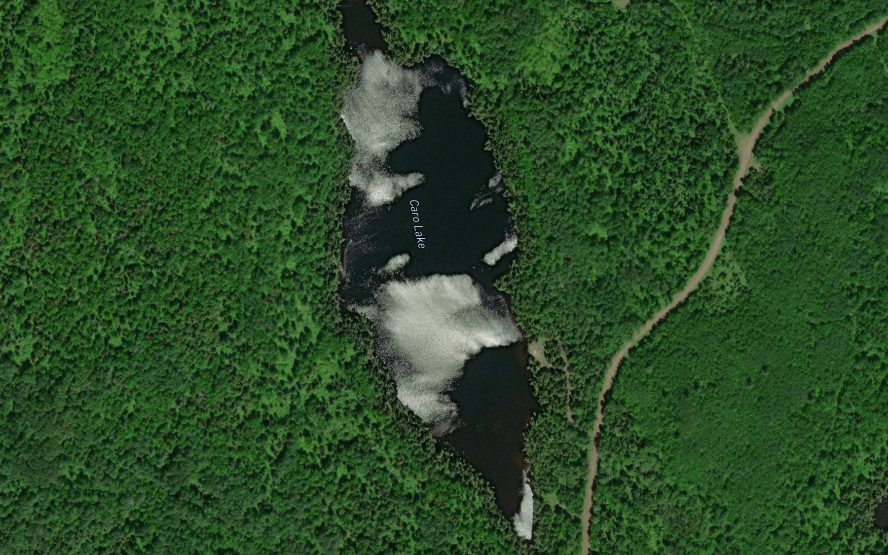 Satellite map of the Caro Lake