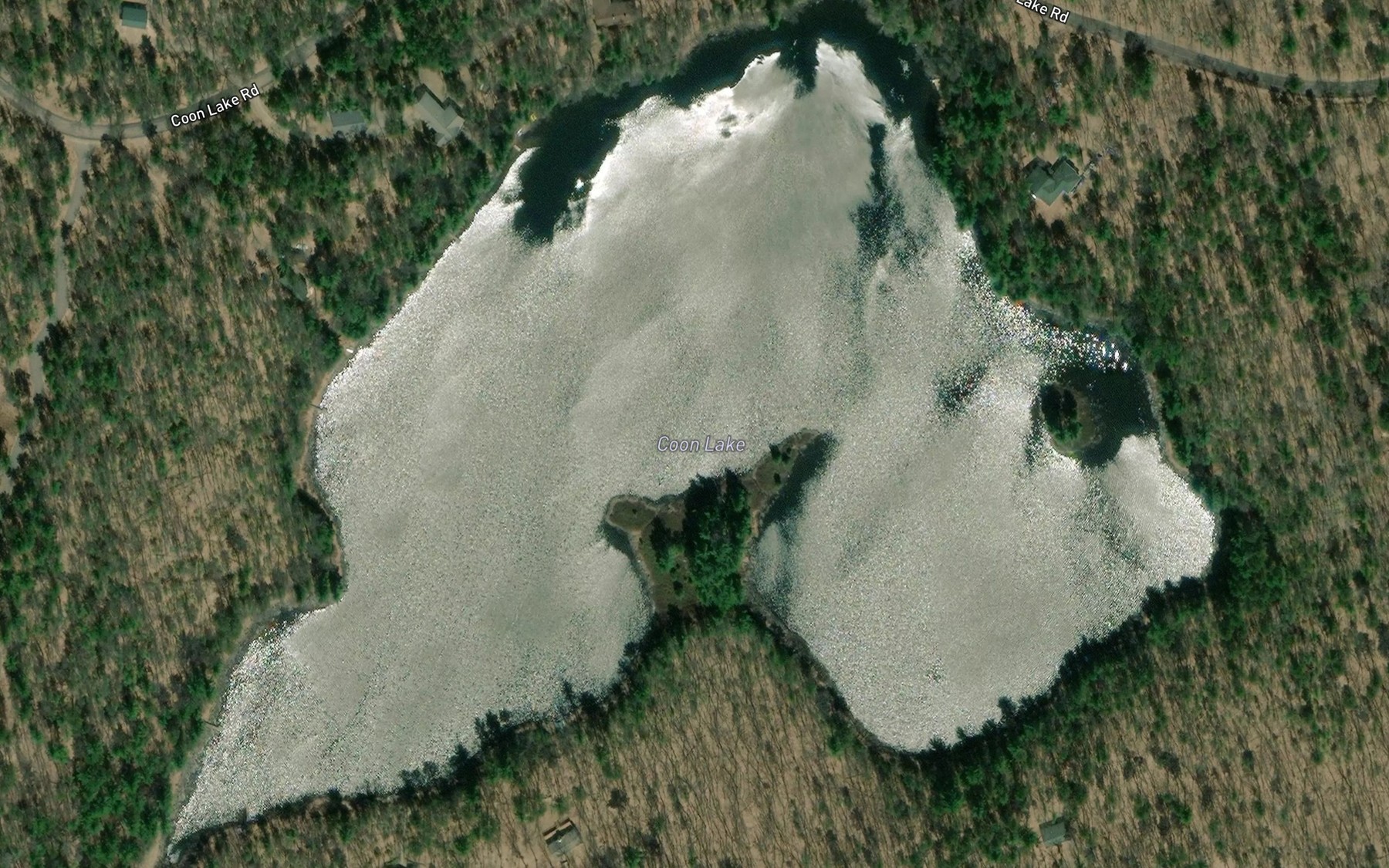 Satellite map of the Coon Lake