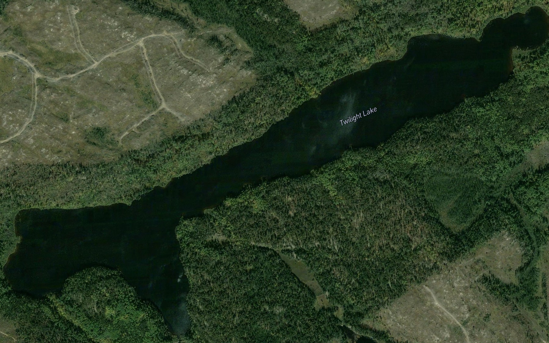 Satellite map of the Twilight Lake