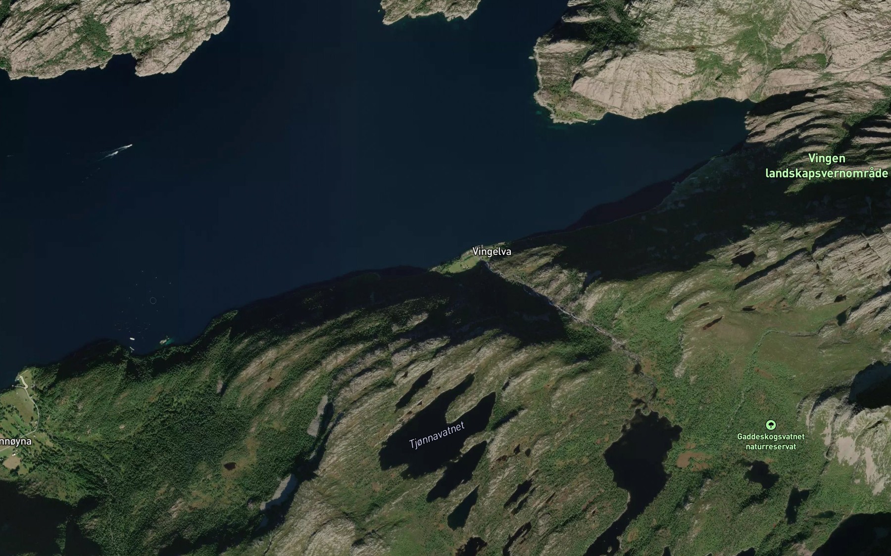 Satellite map of the Tjorna