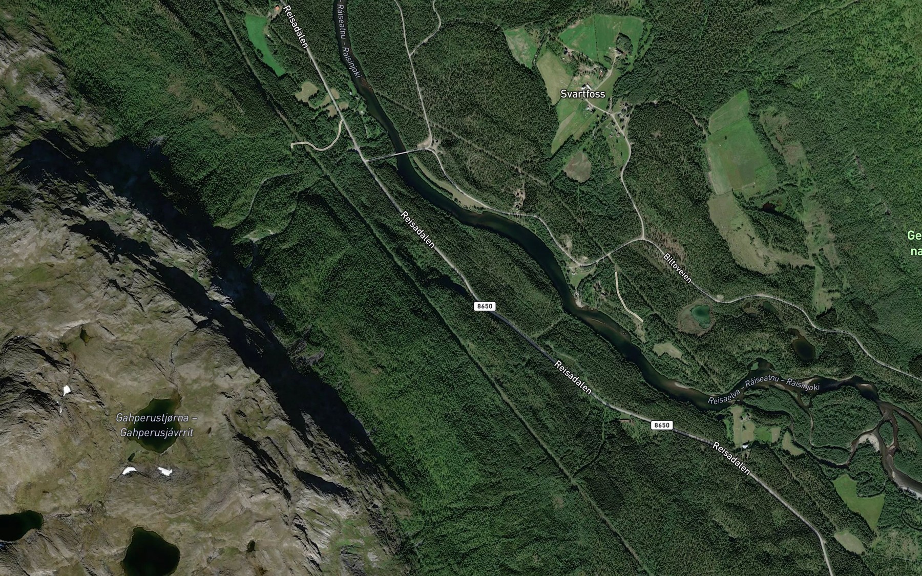Satellite map of the Svartvannet