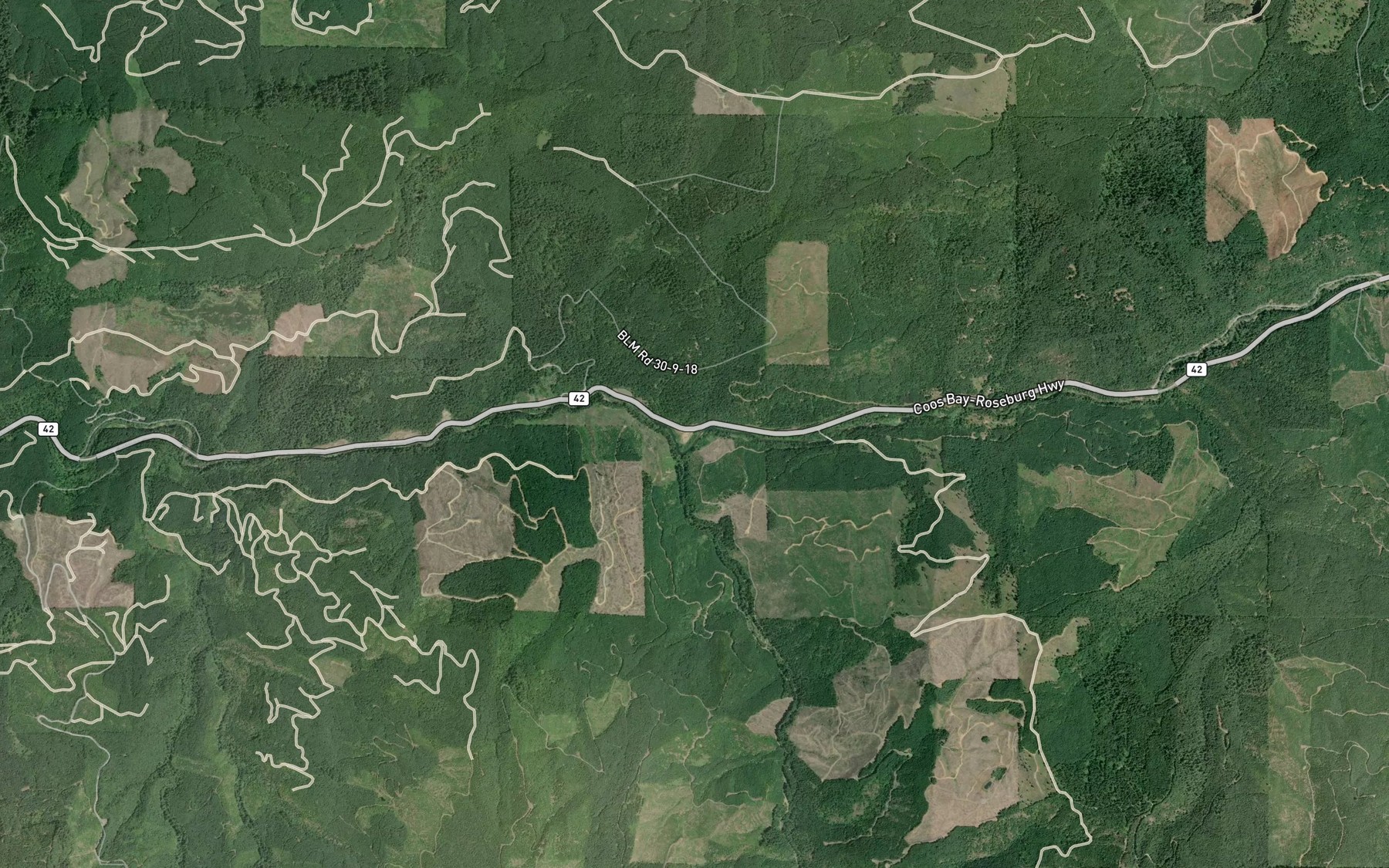 Satellite map of the North Creek