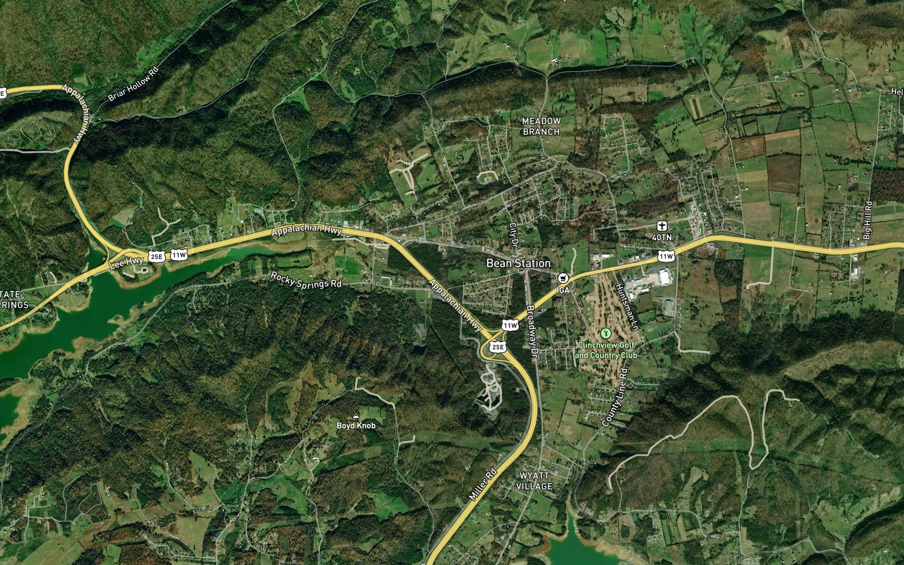 Satellite map of the Rocky Spring
