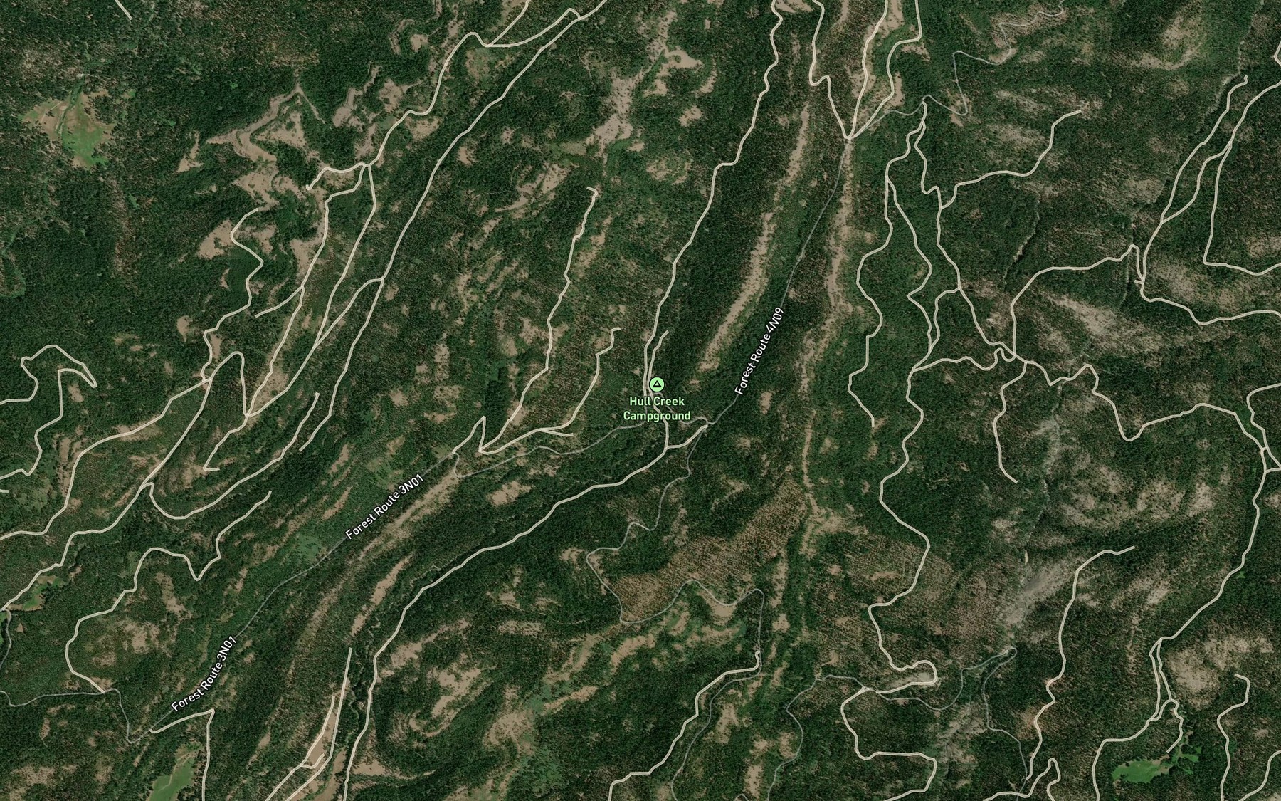 Satellite map of the Hull Creek Spring