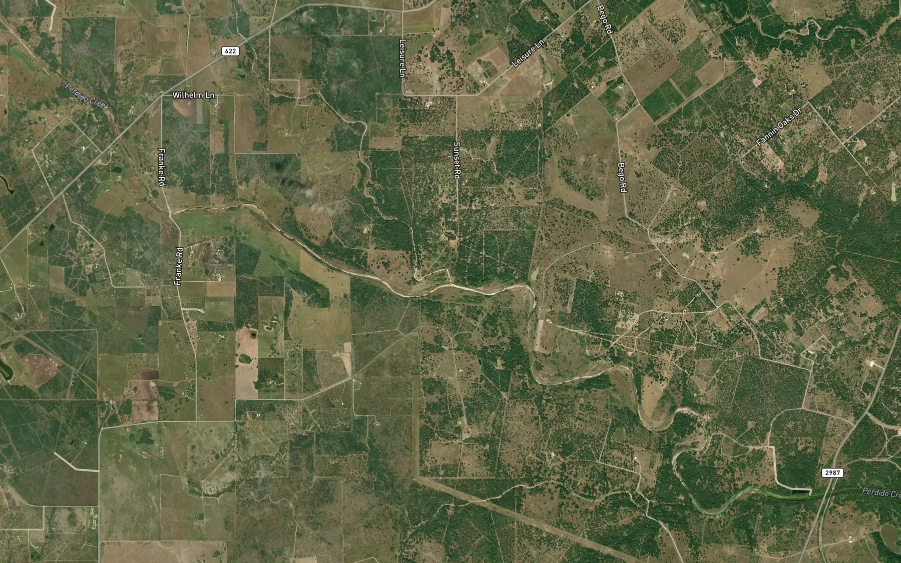 Satellite map of the Kilgore Creek