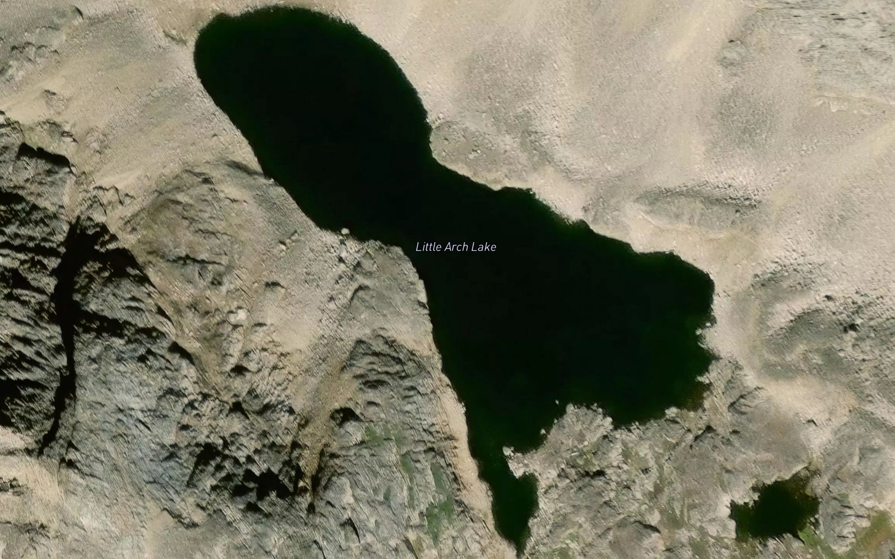 Satellite map of the Little Arch Lake