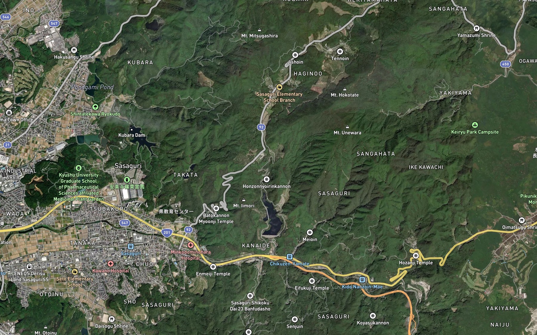 Satellite map of the Gotono Taki