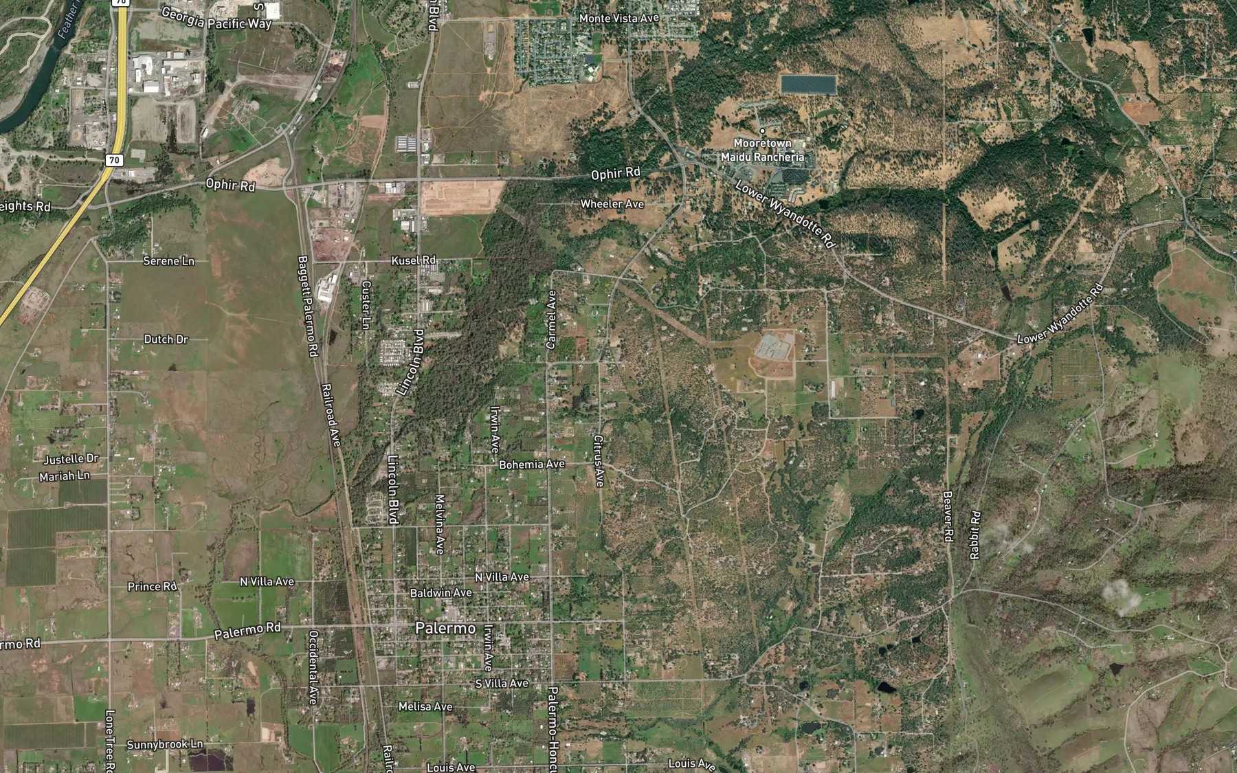 Satellite map of the Center Ditch
