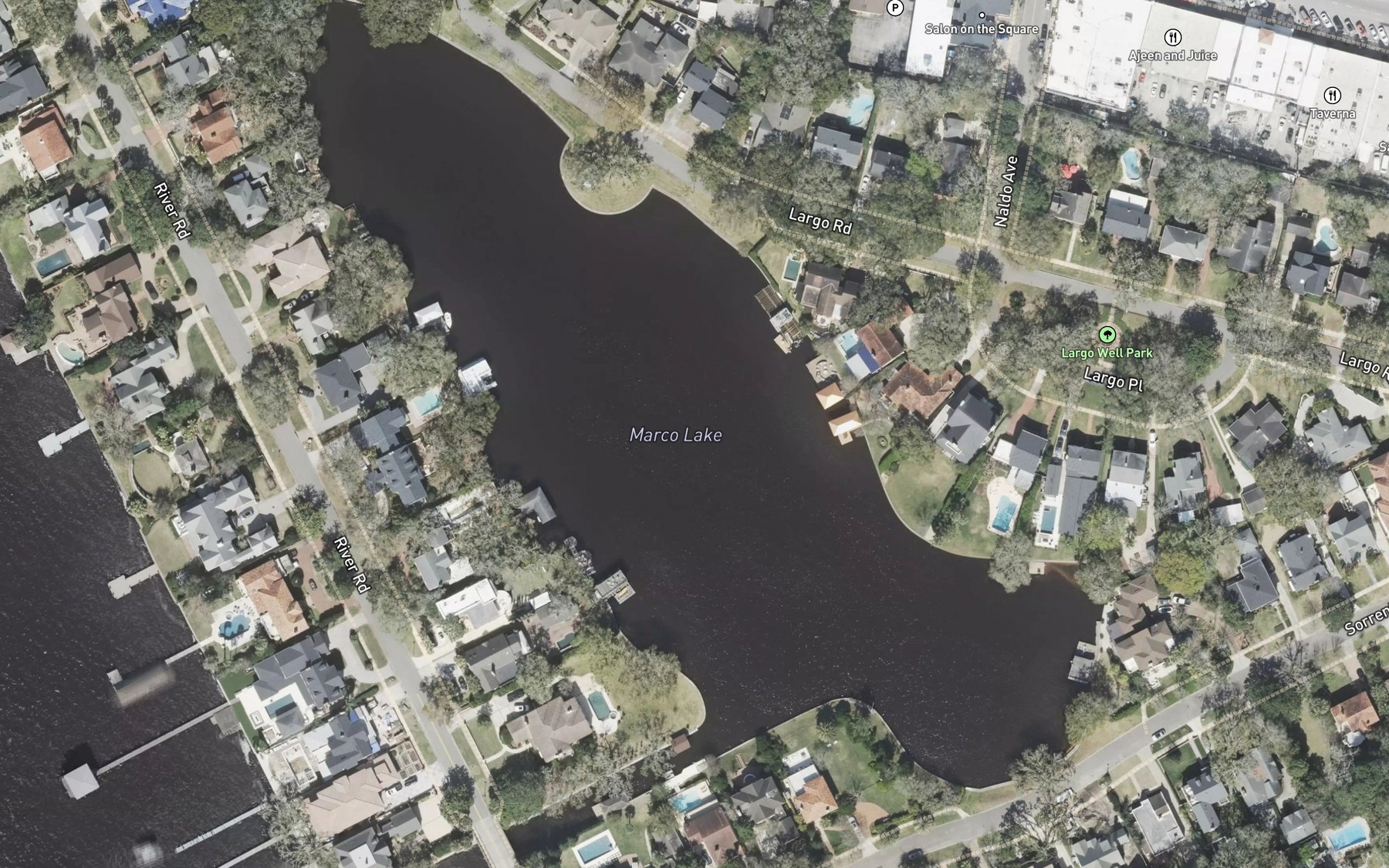 Satellite map of the Marco Lake