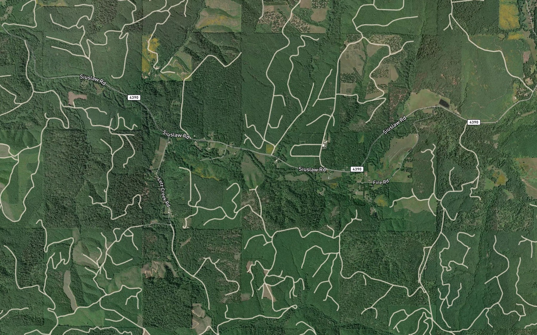 Satellite map of the Douglas Creek