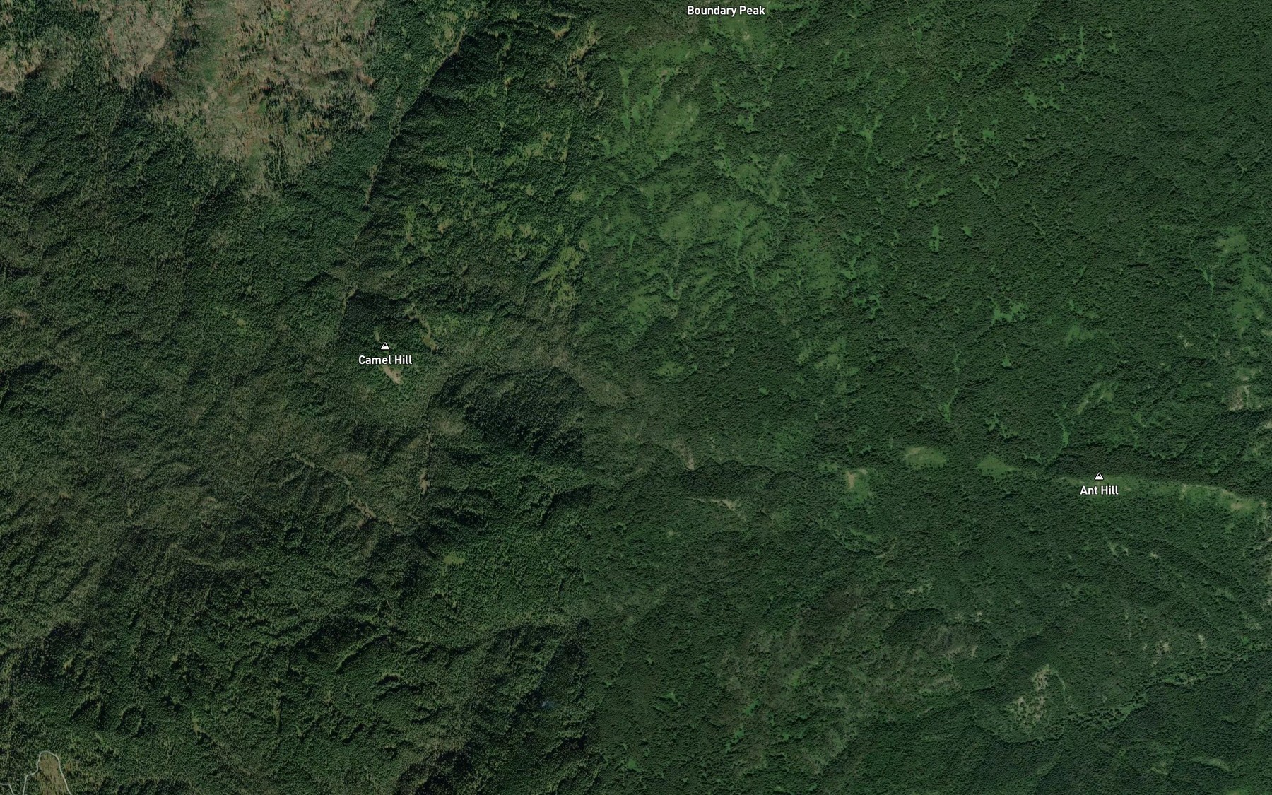 Satellite map of the Ash Creek