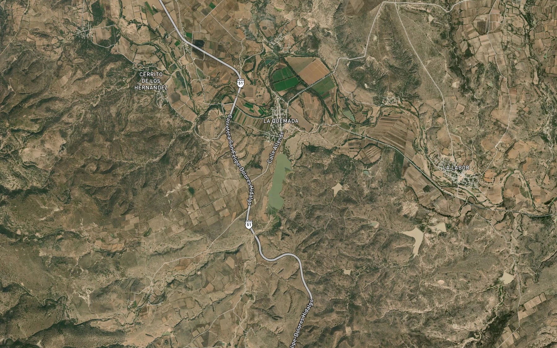 Satellite map of the Sagrado Corazon